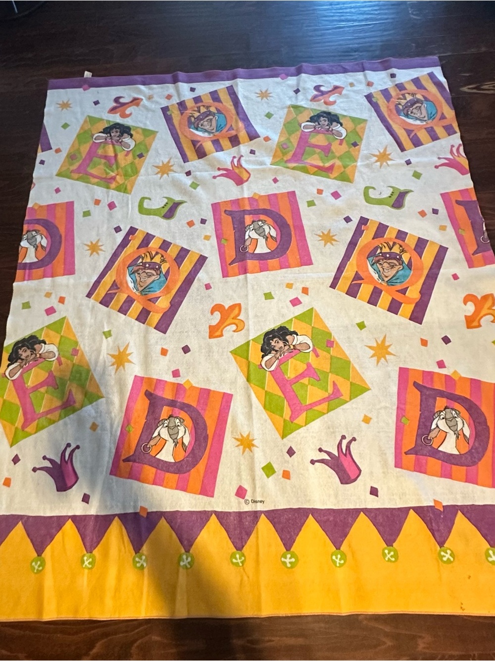 Vintage 1990s disneys the hunchback of notre dame blanket